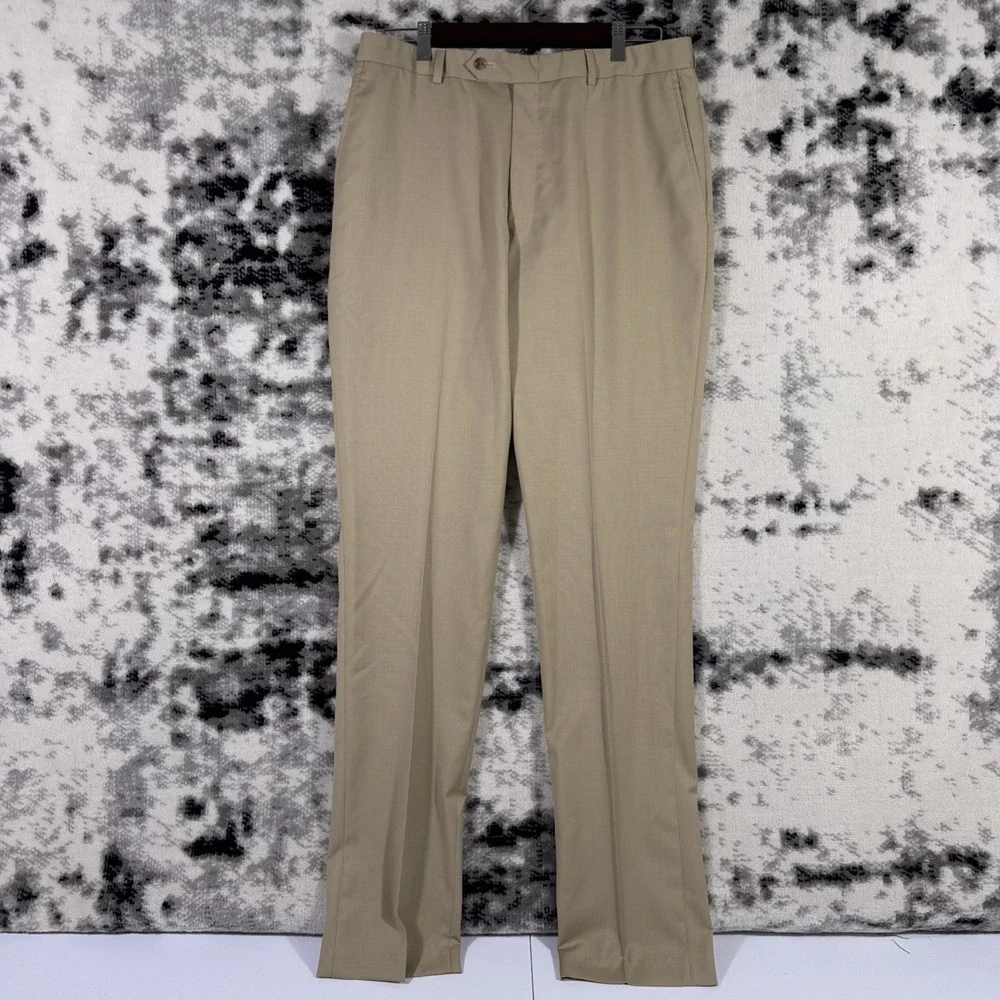Hart Schaffner Marx Pants‎ Mens Size 34 Beige Performance Stretch Office Career